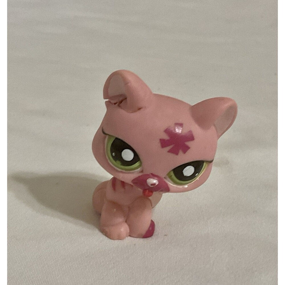 Littlest Pet Shop LPS # 1846 Pink Flower Cat Kitty Vintage Y2K Collectors Item